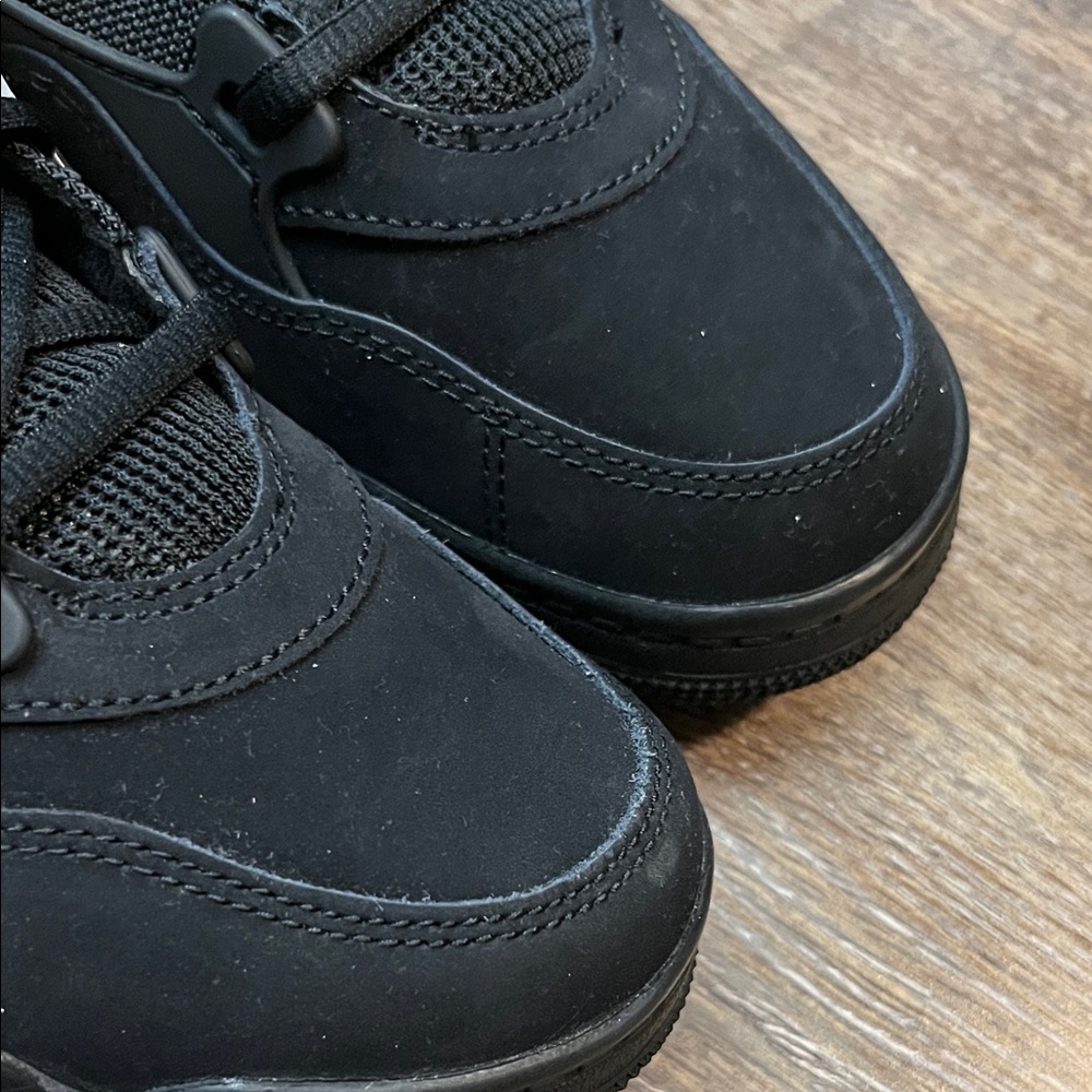 New Jordan 4 RM Little Kids' Shoes (FQ7936-004, Black/White) - Picture 10 of 14